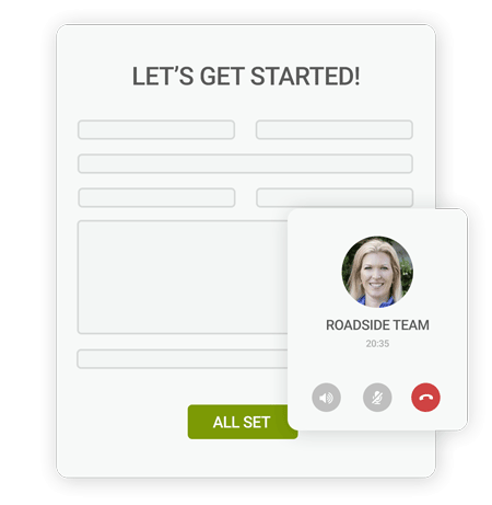 Image of a list and headshot of Angela showing how Roadside will Collaborate and Strategize