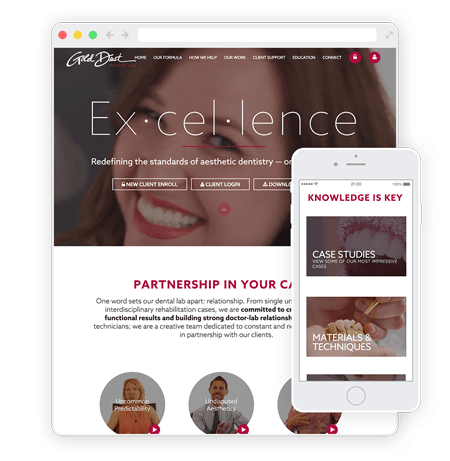 An image of Gold Dust Dental Labs website after they were able to Launch and Enjoy